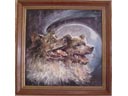 # spnt113 Belka-Strelka Cosmos dogs oil painting of Inna Bordayeva # spnt113 Belka-Strelka Cosmos dogs oil painting of Inna Bordayeva